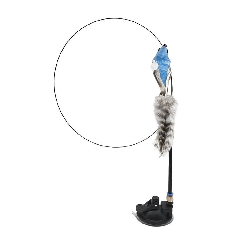Interactive Feather Bird Cat Wand Toy With Bell Realistic Teaser For Kittens Cats 11