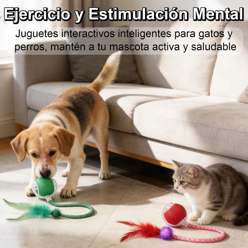 Smart Rolling Cat Ball With Speedy Tail USB Rechargeable Interactive Cat Toy 2