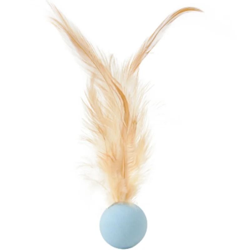 Feather Bounce Sports Ball Interactive Cat Toy For Active Kittens Pets 9