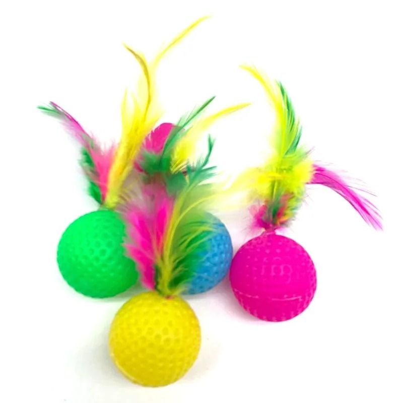 5Piece Feather Shuttlecock Crinkle Cat Balls For Interactive Indoor Play 1