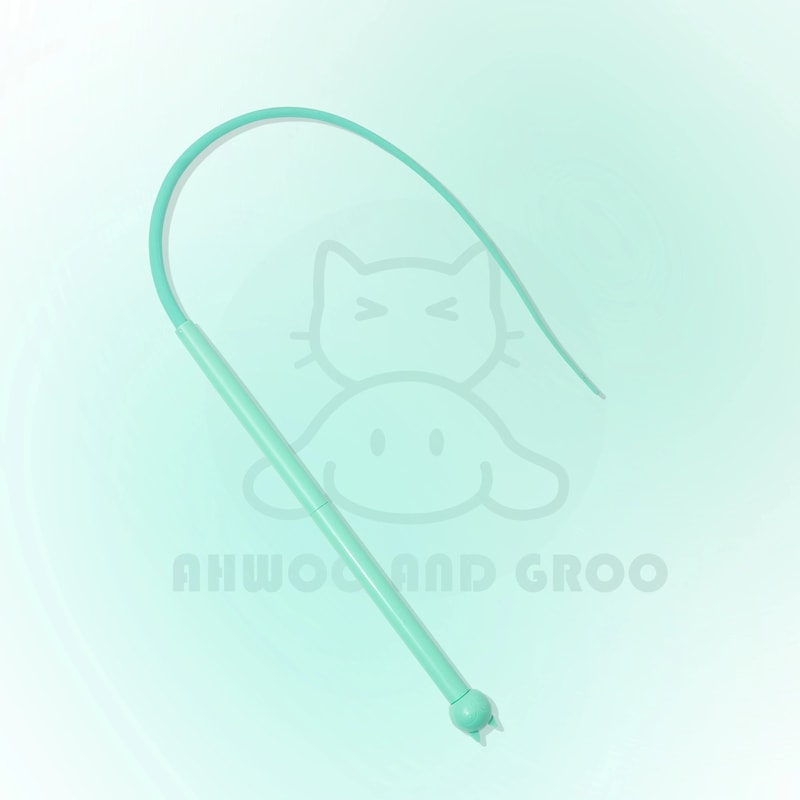 Macaron Mouse Tail Cat Wand Toy With Bell Flexible Silicone Teaser Tail 9