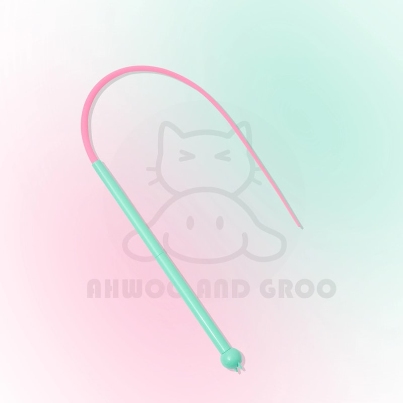 Macaron Mouse Tail Cat Wand Toy With Bell Flexible Silicone Teaser Tail 12