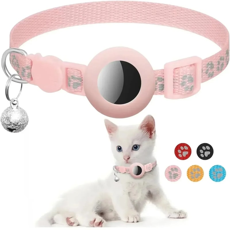 AirTag Ready Reflective Breakaway Cat Collar With Bell For Kittens Cats 12