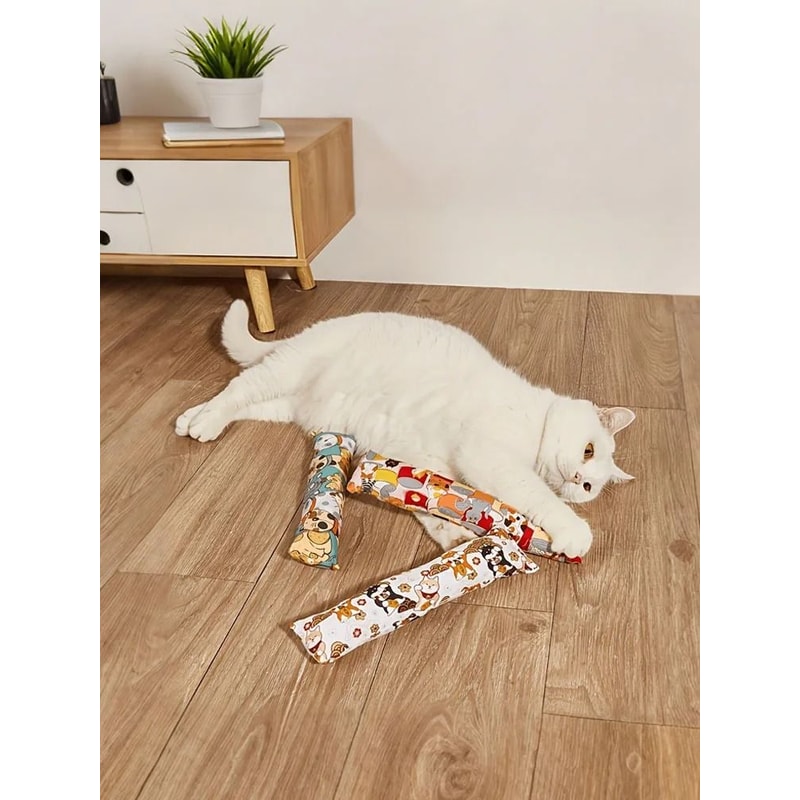 Cat Grass Plush Chew Pillow Interactive Catnip Kicker Toy For Indoor Cats 0