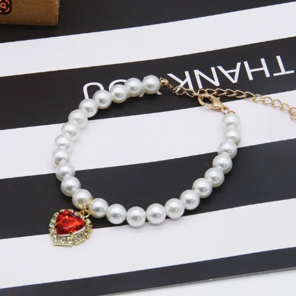 Luxury Pearl Cat Collar Necklace For Kittens Small Pets 10
