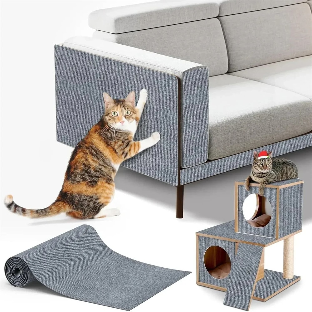 SelfAdhesive Cat Scratcher Furniture Protector Mat For Sofas Walls Corners 10