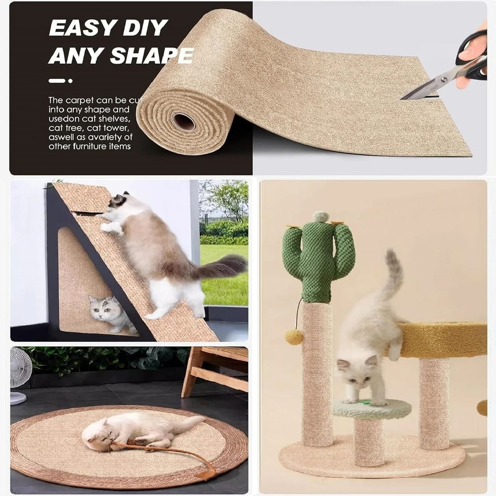 SelfAdhesive Cat Scratcher Furniture Protector Mat For Sofas Walls Corners 2