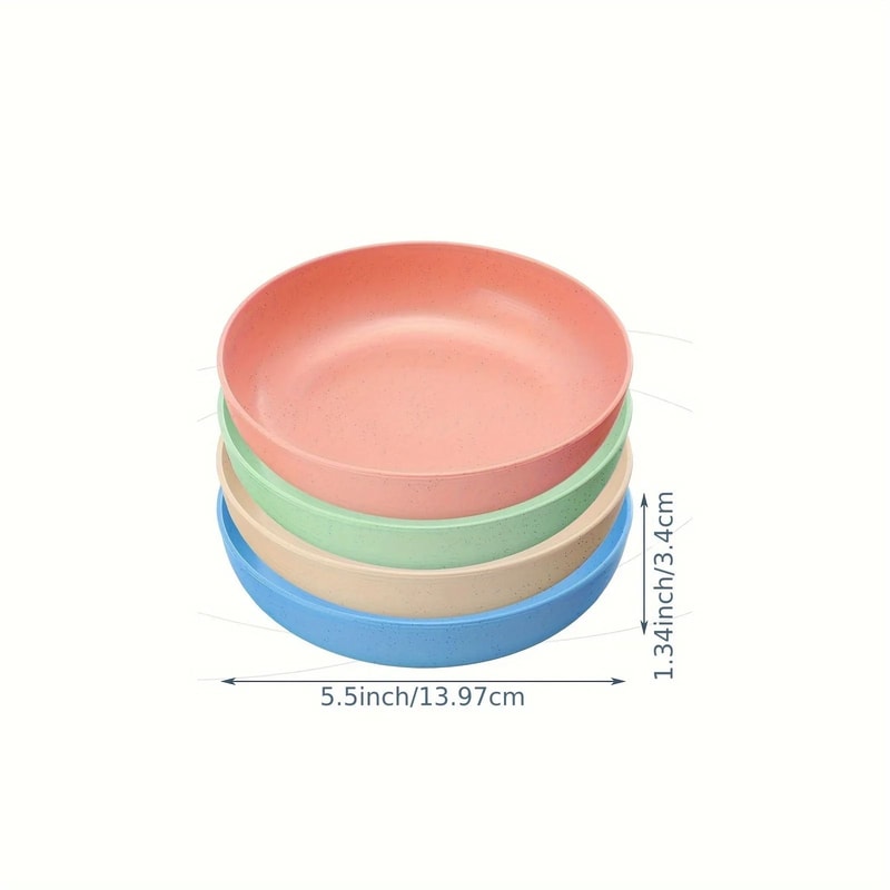 4Piece Wide Shallow NonSlip Cat Feeding Bowls Set For Food Water 1