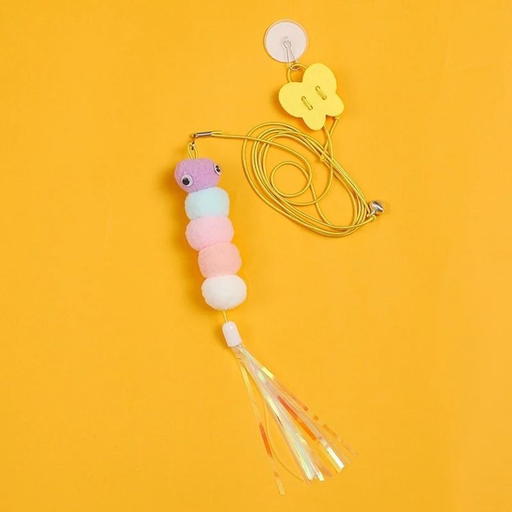 Interactive Feather Bell Cat Teaser Wand With Elastic Rope For Kittens Cats 7