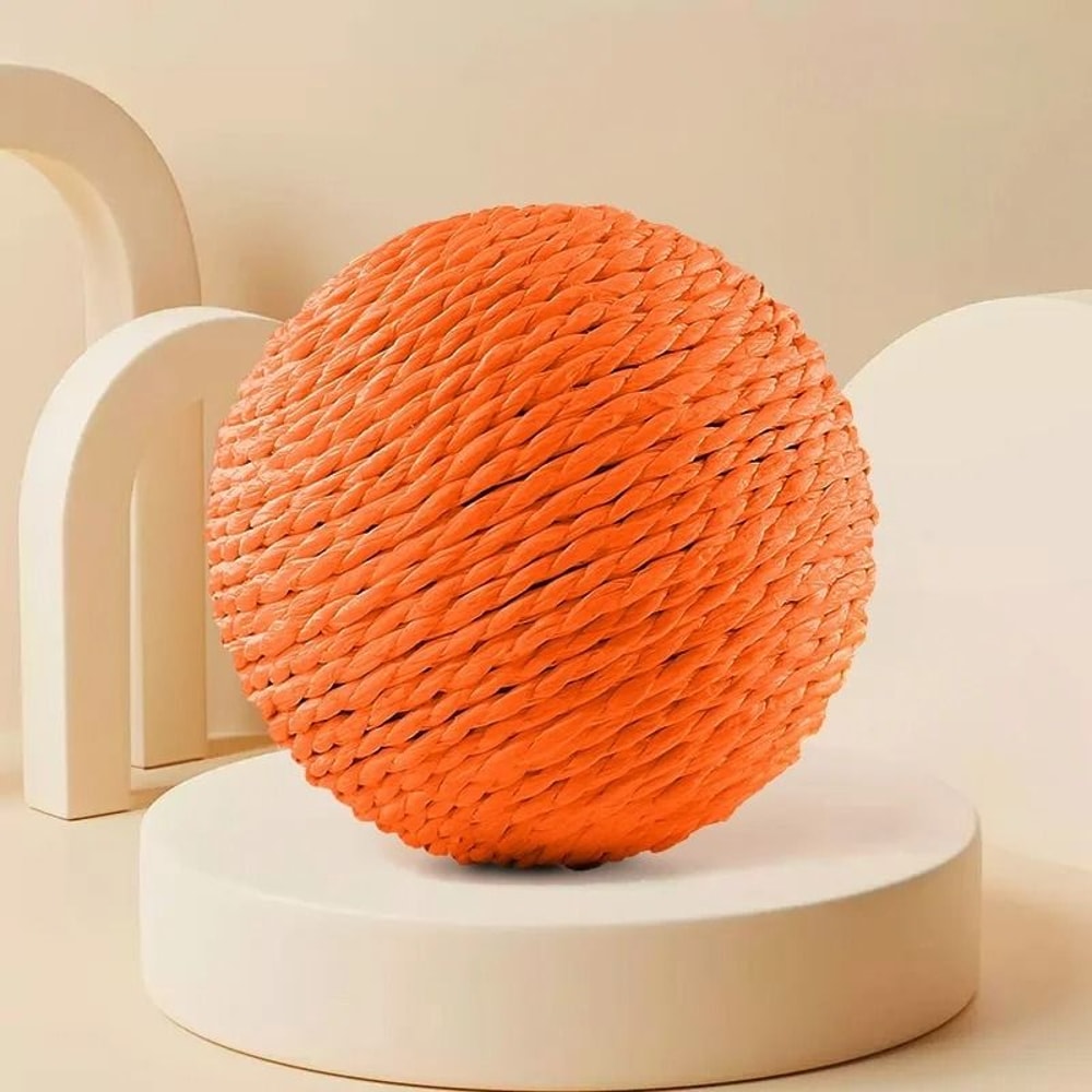 Interactive Sisal Scratching Ball Cat Toy With Bell Teething Relief SelfPlay Fun 9
