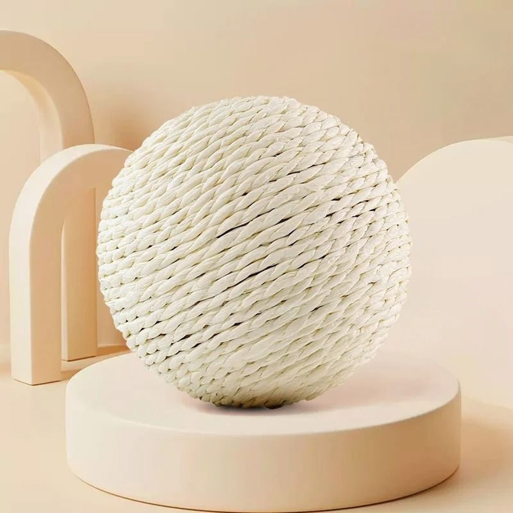 Interactive Sisal Scratching Ball Cat Toy With Bell Teething Relief SelfPlay Fun 10