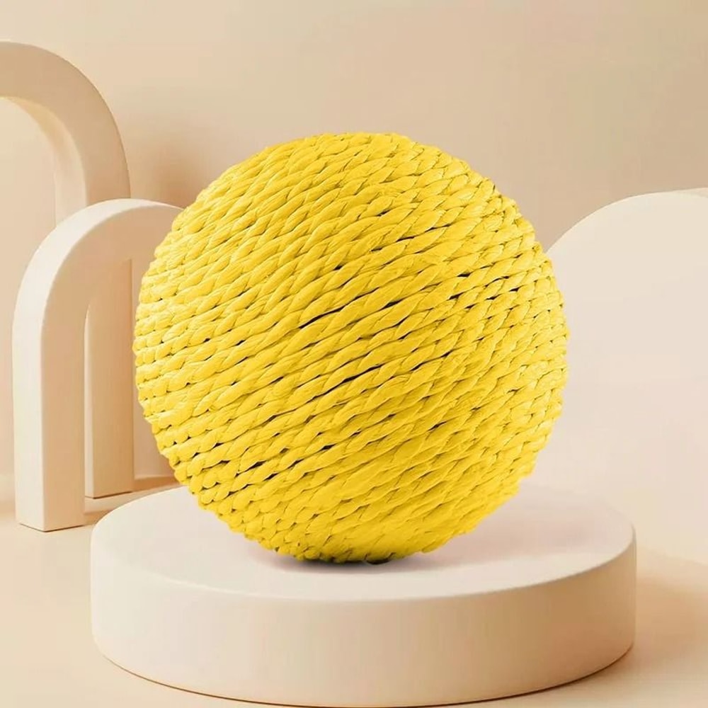 Interactive Sisal Scratching Ball Cat Toy With Bell Teething Relief SelfPlay Fun 11