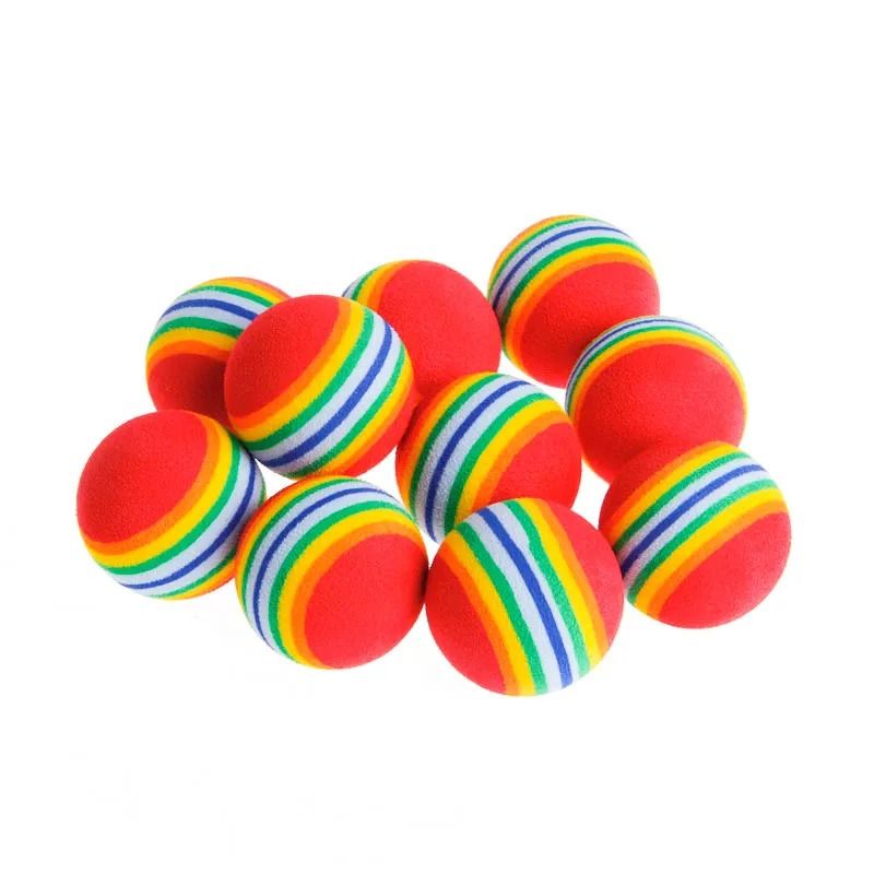Rainbow EVA Rattle Ball Interactive Toy For Cats Dogs Small Pets 8