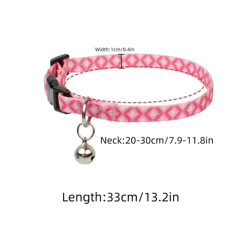 Colorful Geometric Doodles Adjustable Cat Collar With Bell For Kittens Small Pets 3