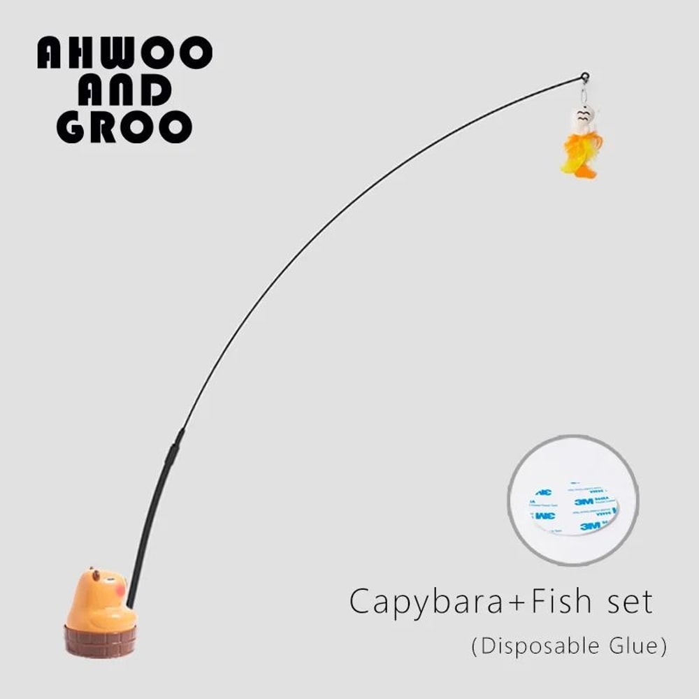 Capybara Bird Bell Cat Teaser Wand Toy For Interactive Hunting Exercise 8