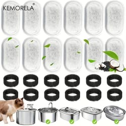 puresip activated carbon fountain filter set – replacement sponge filters for stainless steel cat water fountains
