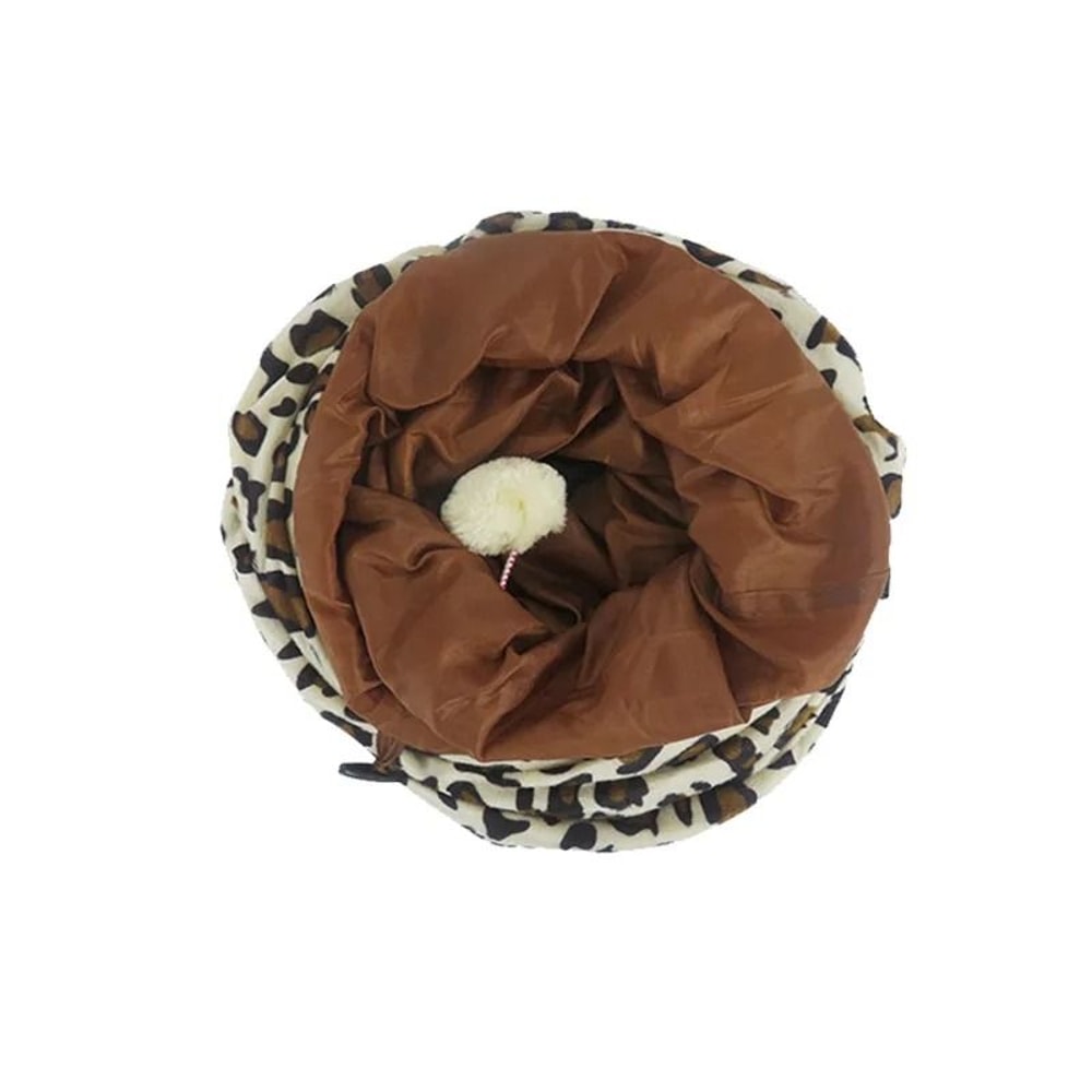 Leopard Print Crinkle Cat Tunnel For Interactive Play Hiding Exercise 1