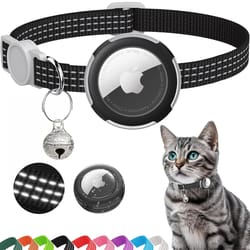tracksafe airtag cat collar – reflective breakaway collar with airtag holder & bell for cats and kittens