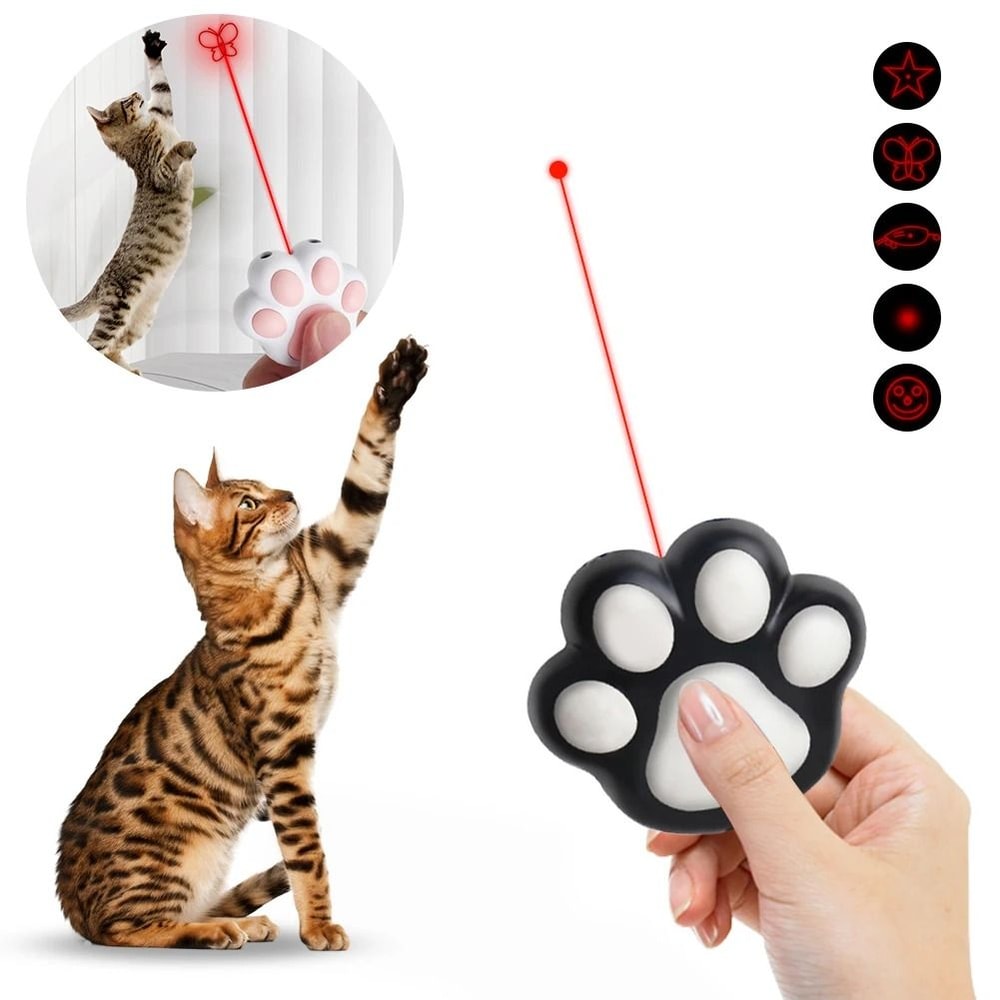 LaserPaws 5Pattern Interactive Pet Laser Toy USB Rechargeable Training Exercise Pointer For Cats 2
