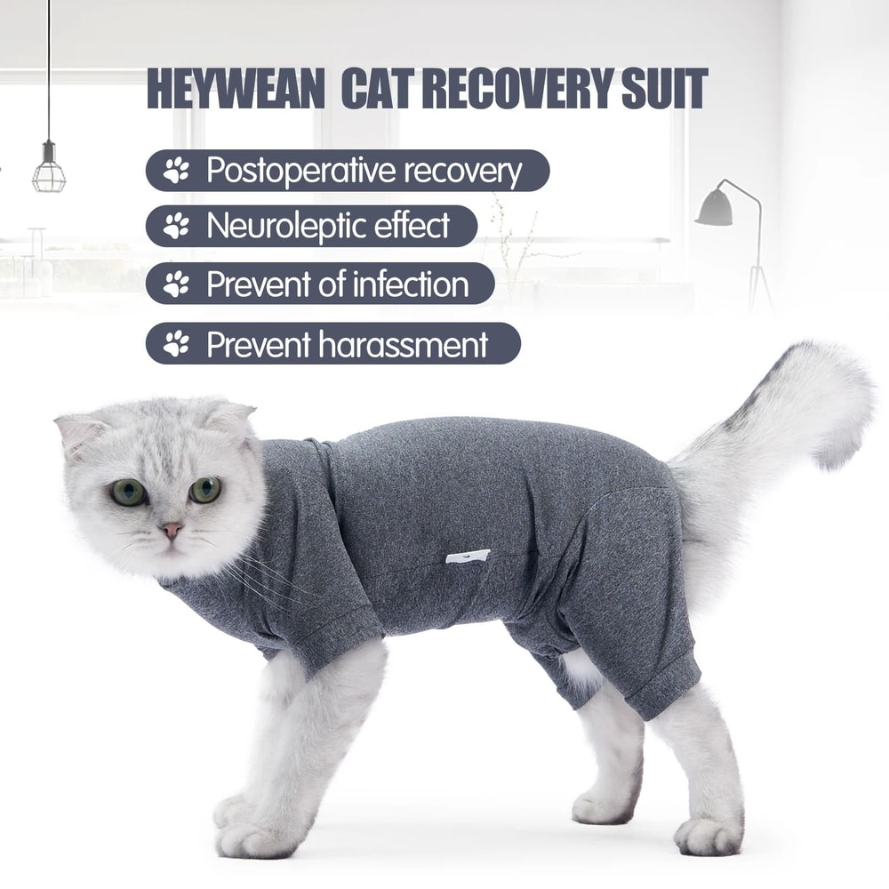 ComfortCare Cat Recovery Suit Soft Cotton PostSurgery Onesie For Cats Kittens 1