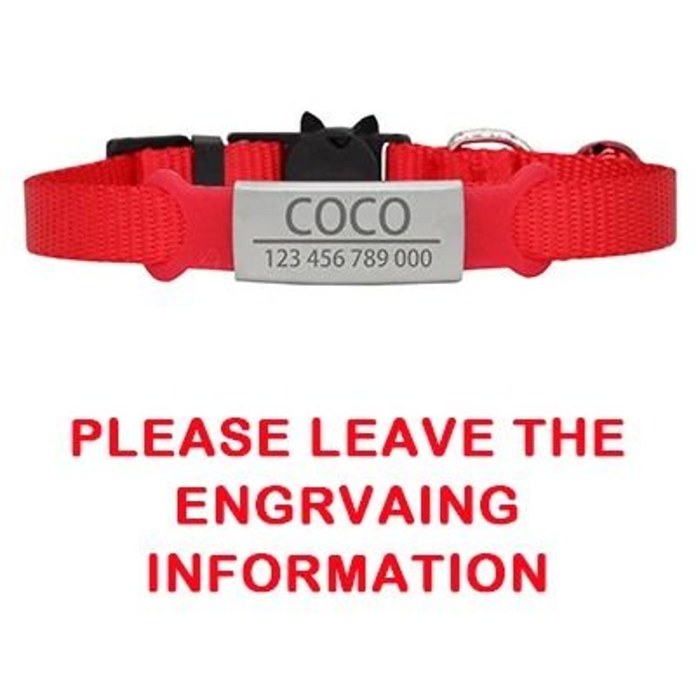 Custom Engraved Breakaway Cat Collar With Personalized ID Tag 6