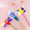 FlutterPounce Interactive Feather Wand Cat Toy With Butterfly Wool Ball Teasers 0