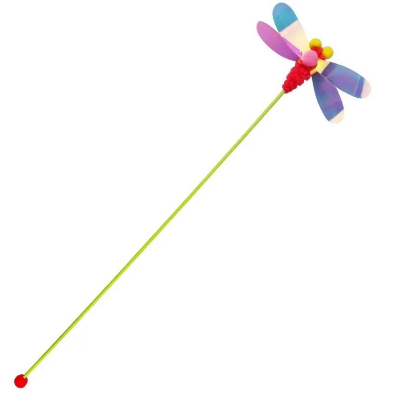 FlutterPounce Interactive Feather Wand Cat Toy With Butterfly Wool Ball Teasers 8