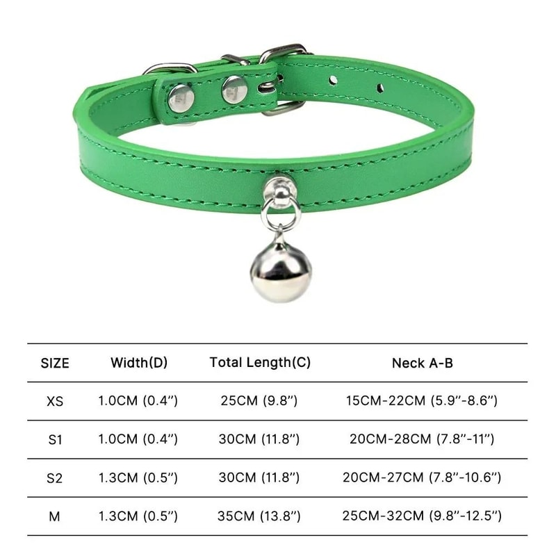 RainbowPaws Adjustable Safety Cat Collar With Bell For Kittens Small Pets 16