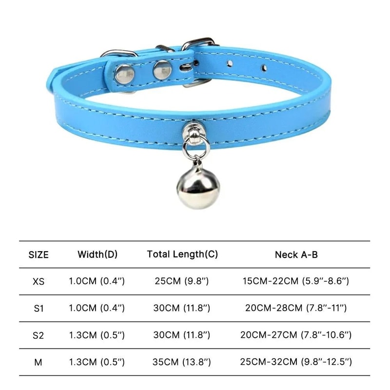 RainbowPaws Adjustable Safety Cat Collar With Bell For Kittens Small Pets 18