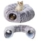 CozyTunnel Plush Donut Cat Tunnel Bed With Peekaboo Play Cave Hanging Balls 0