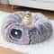 CozyTunnel Plush Donut Cat Tunnel Bed With Peekaboo Play Cave Hanging Balls 2