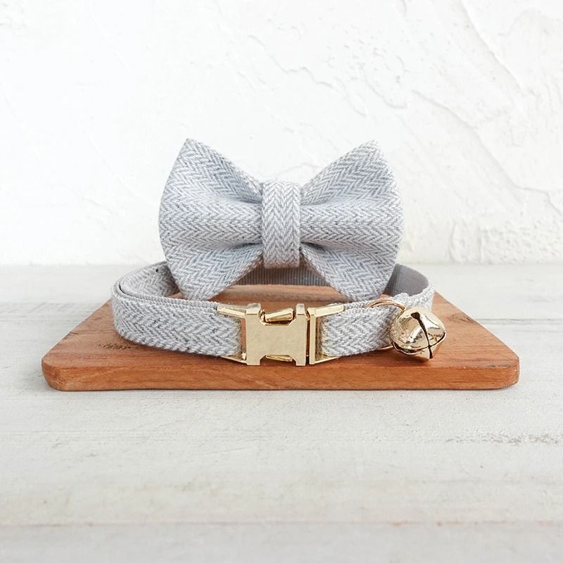 Personalized Bow Cat Collar With Engraved Nameplate And Bell 10