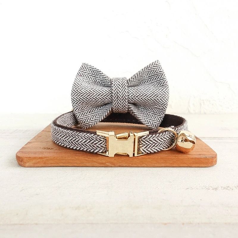 Personalized Bow Cat Collar With Engraved Nameplate And Bell 19
