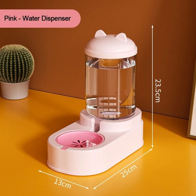 Cute CatShaped Automatic Pet Feeder Water Dispenser Set 6