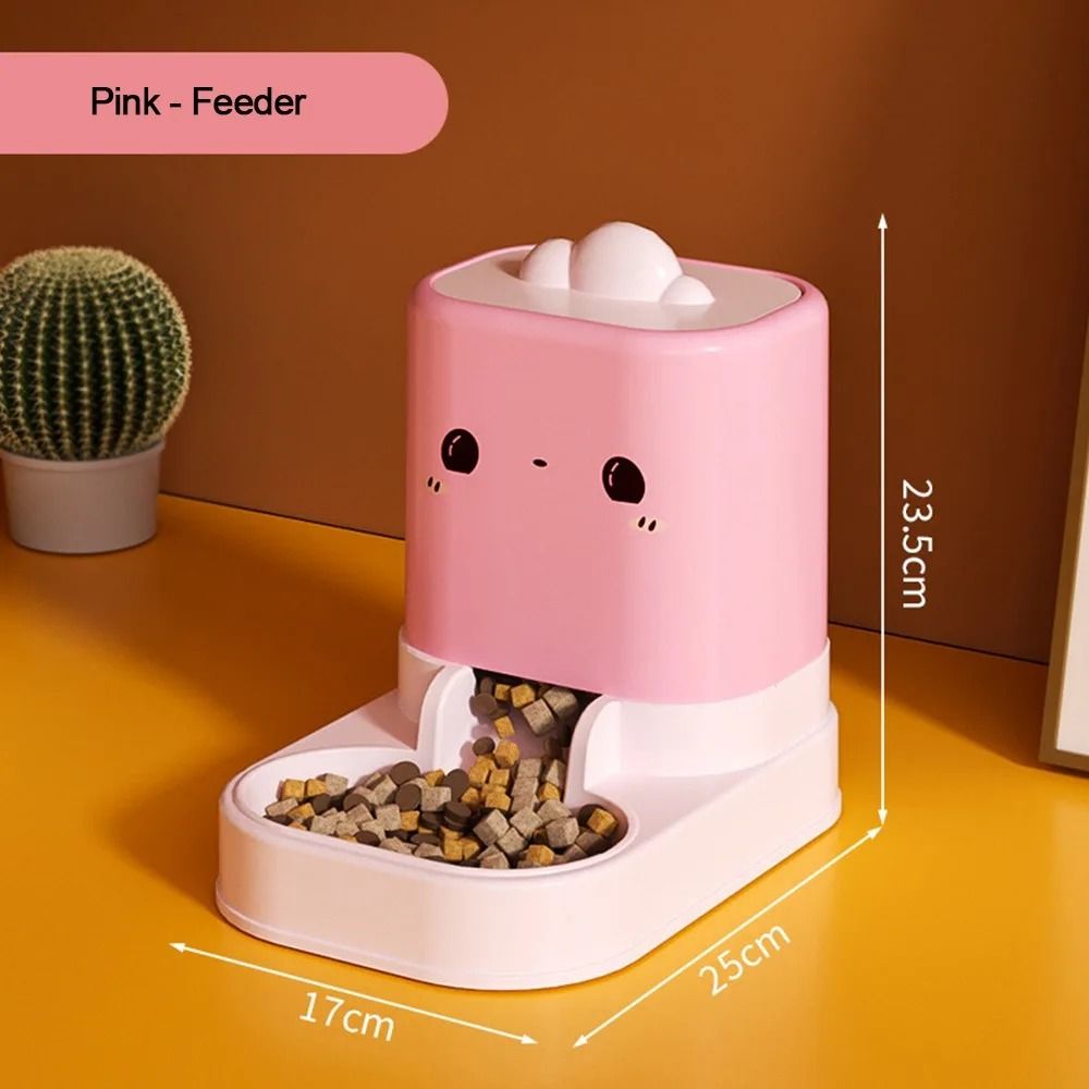 Cute CatShaped Automatic Pet Feeder Water Dispenser Set 10