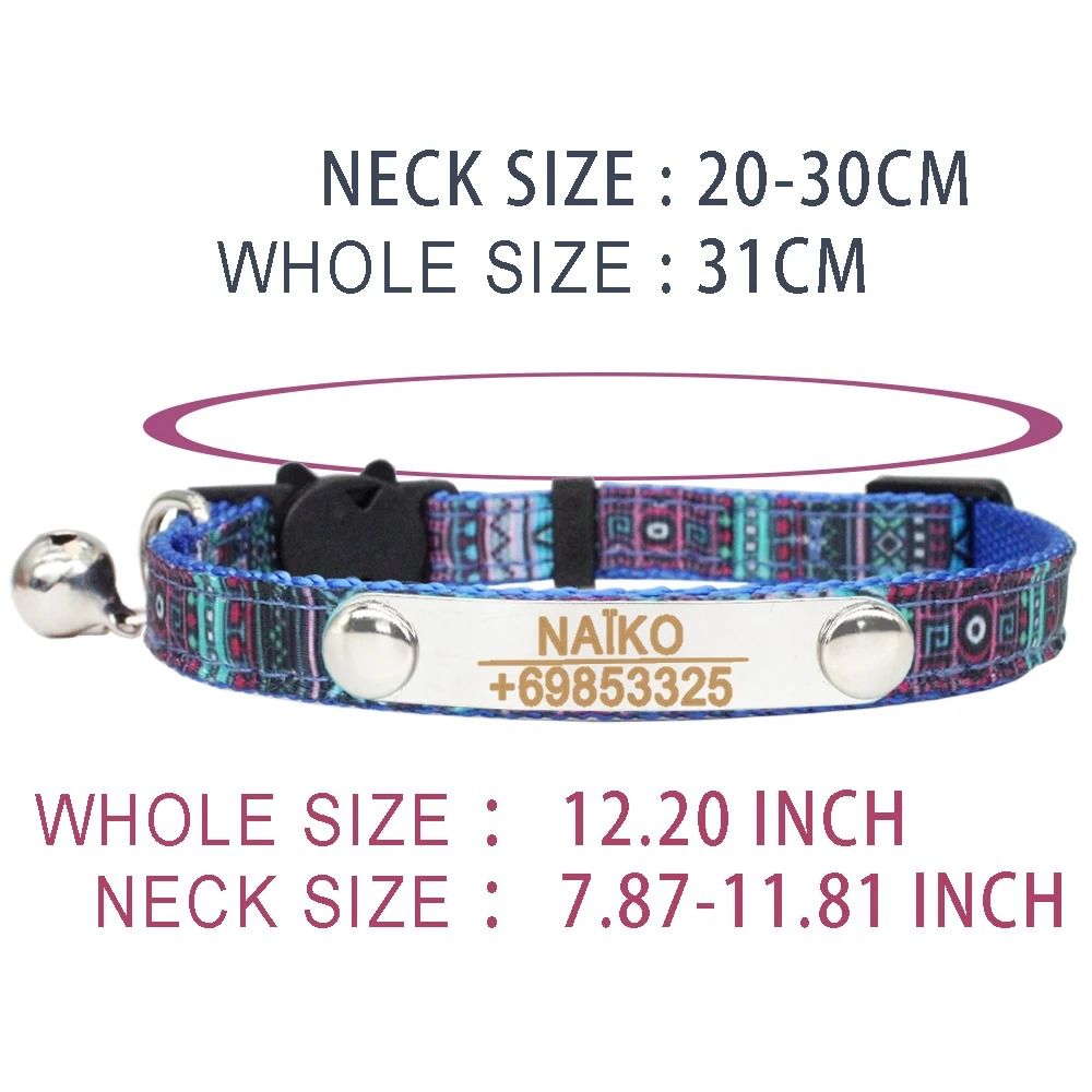 CustomCharm Personalized Breakaway Pet Collar With Bell Nameplate 2