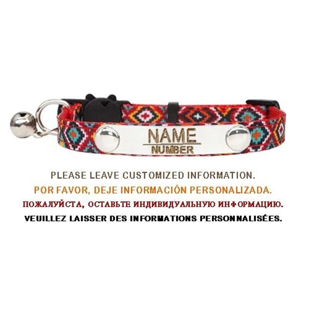 CustomCharm Personalized Breakaway Pet Collar With Bell Nameplate 9