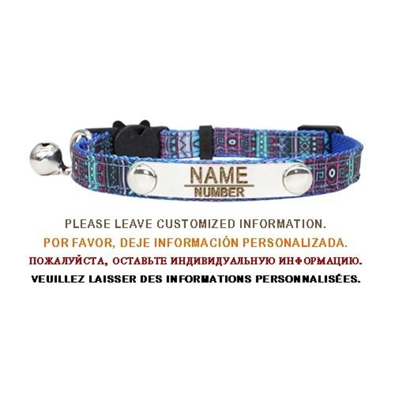 CustomCharm Personalized Breakaway Pet Collar With Bell Nameplate 11