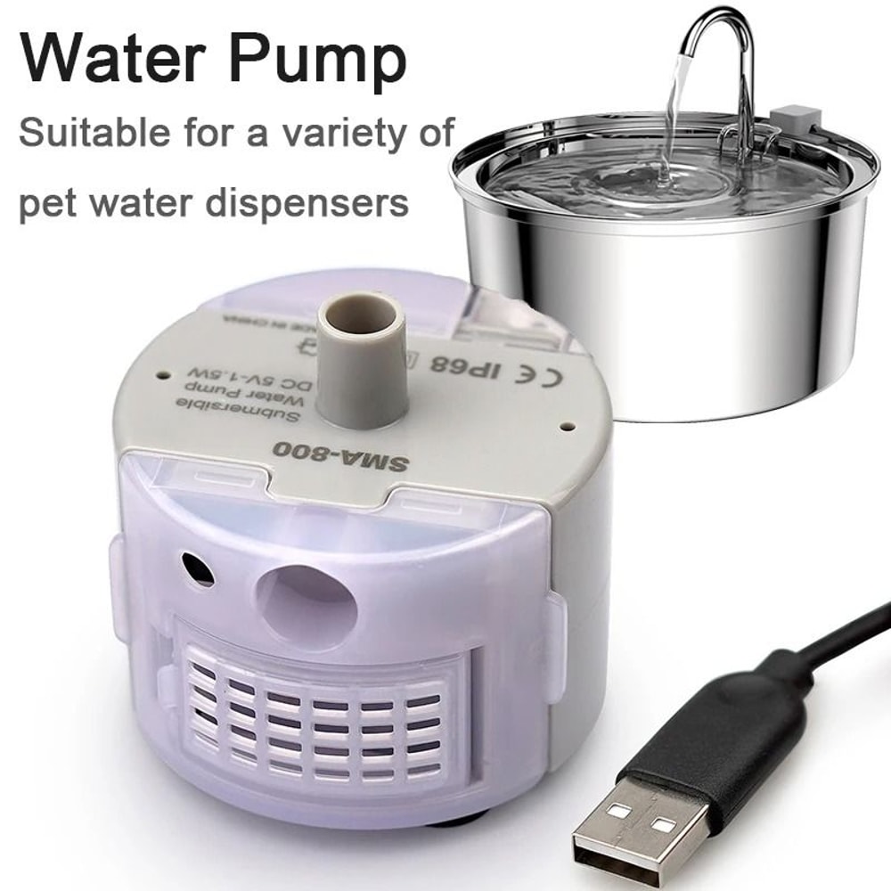 QuietFlow USB Replacement Water Pump For Cat Fountains With Cleaning Kit 1