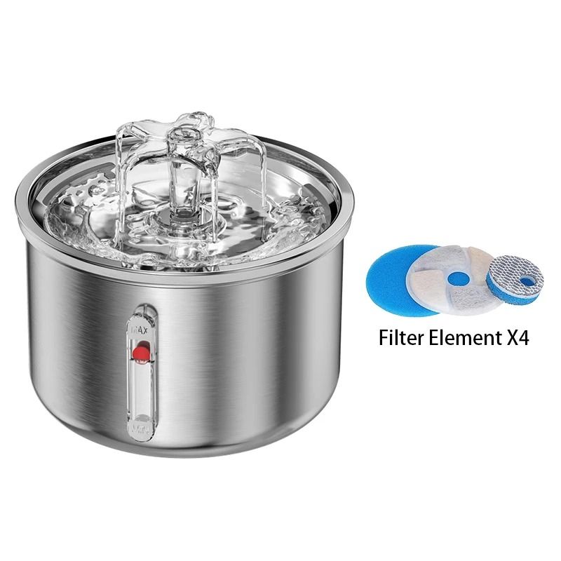 Stainless Steel Automatic Pet Water Fountain With USB Quiet Pump 7
