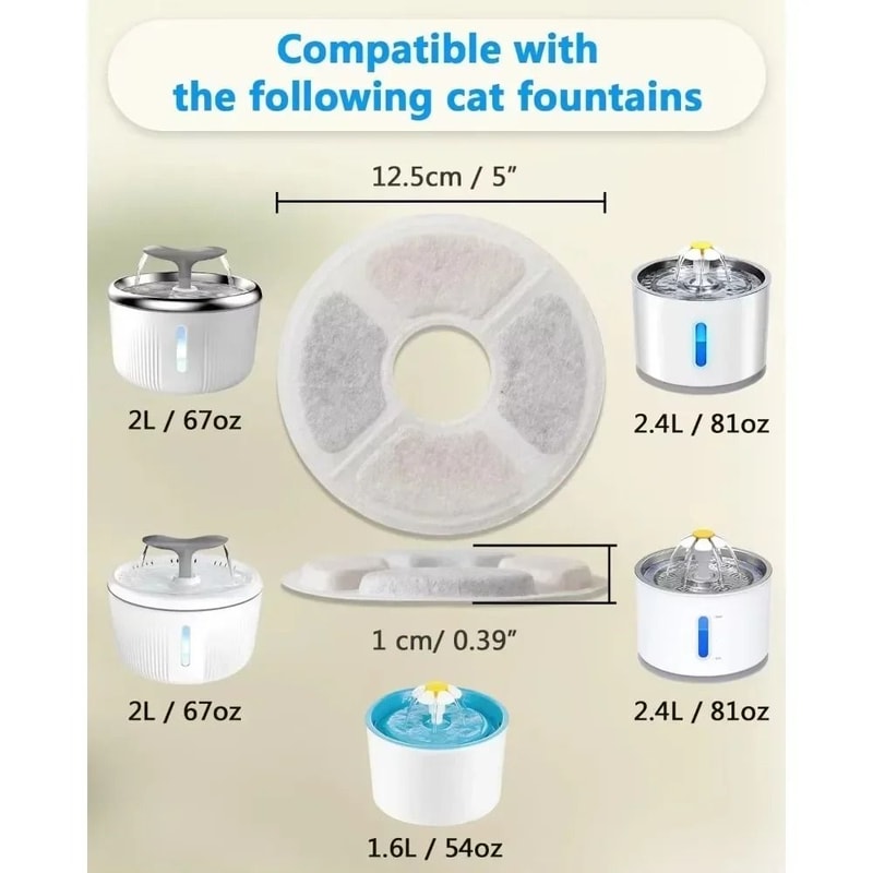 612 Pack Flower Fountain Replacement Filters For Cat Dog Water Fountains 4