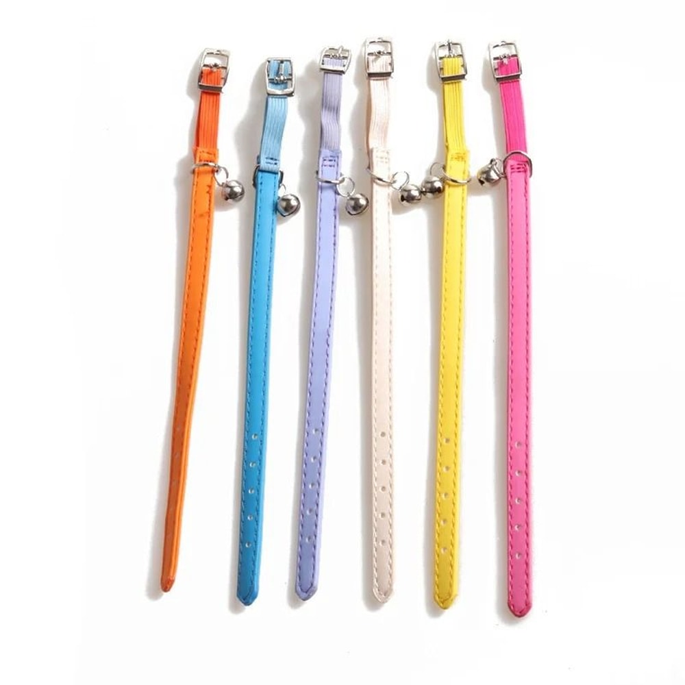 Macaron Color Adjustable Cat Collar With Bell For Cats Small Dogs 4