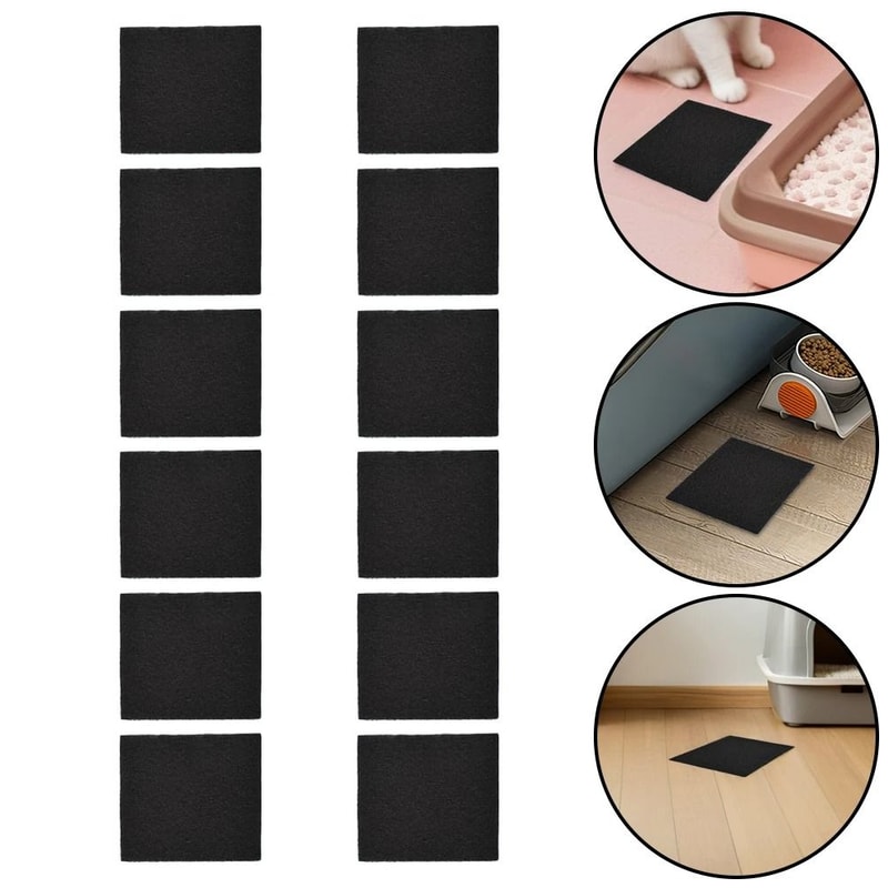 12 Pack Activated Carbon Litter Box Filters For Odor Control 4