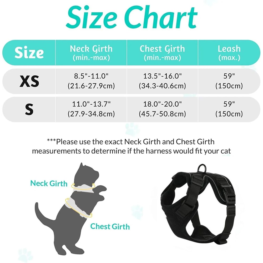 Reflective EscapeProof Cat Harness And Leash Set With Breathable Mesh Vest 2
