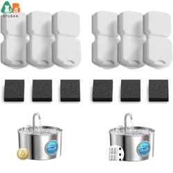 hooise cat water fountain replacement filter set with activated carbon & sponge refills