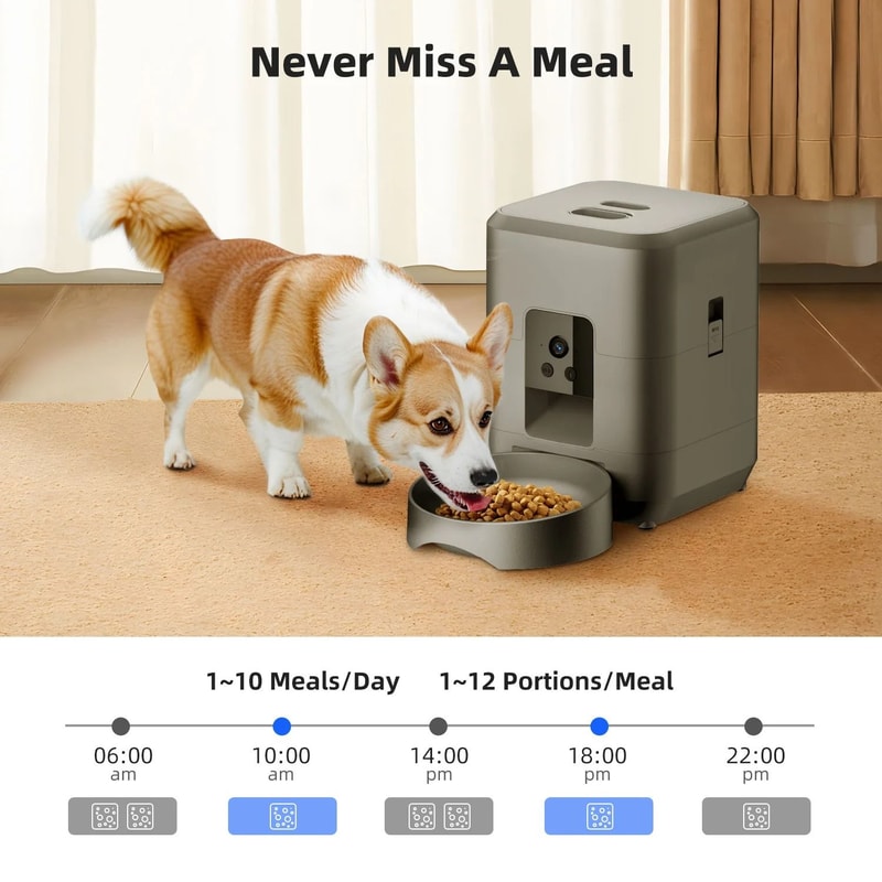 SmartMeal 2L WiFi Pet Feeder With Camera Timer Slow Feeding Control 2