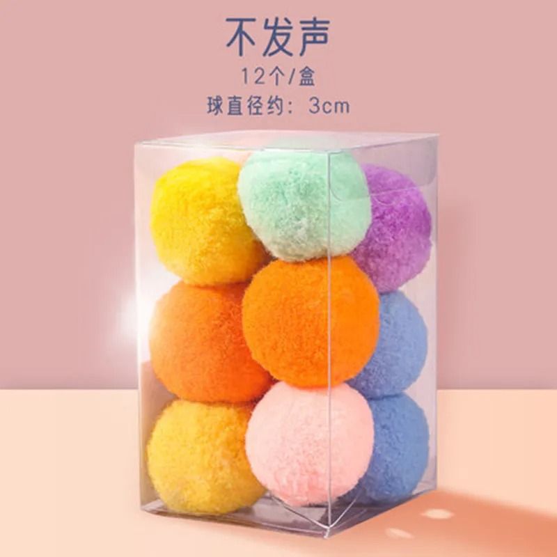ColorPop Plush Pom Pom Cat Toy Balls 10Piece Interactive Play Set 6