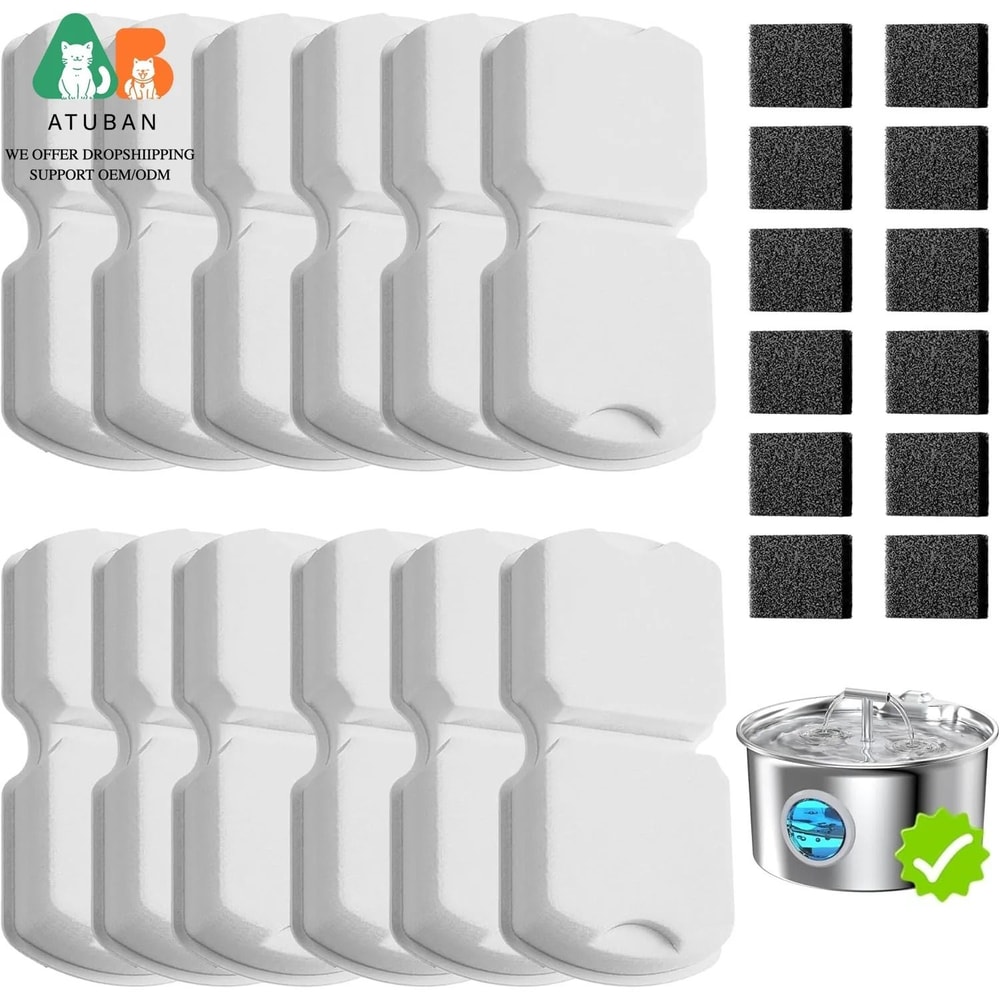 Premium Cat Water Fountain Replacement Filters For Stainless Steel Pet Fountains 0