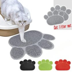 waterproof paw print cat litter mat for cleaner floors & less tracking
