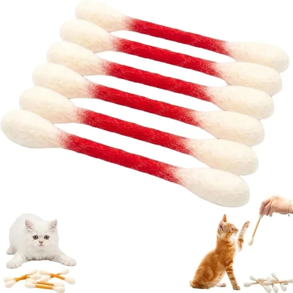 Giant Catnip Cotton Swab Kicker Toys Set For Interactive Play Dental Chewing 7